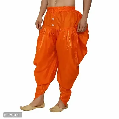 Dupion Silk Orange Readymade Harem Pant for Men-thumb2
