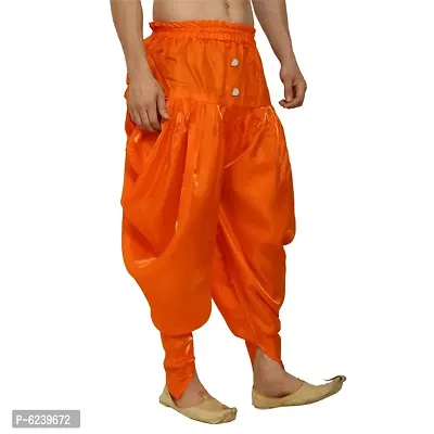 Dupion Silk Orange Readymade Harem Pant for Men-thumb3