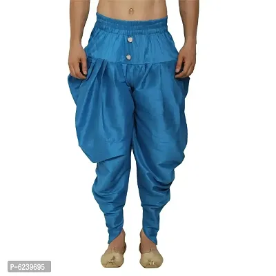 Dupion Silk Blue Harem Pant for Men-thumb0