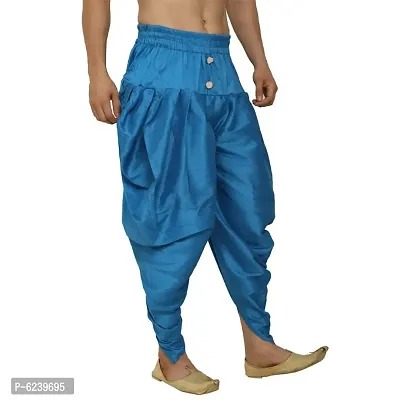 Dupion Silk Blue Harem Pant for Men-thumb2