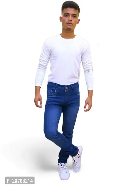 Reliable Navy Blue Denim Mid-Rise Jeans For Men-thumb2