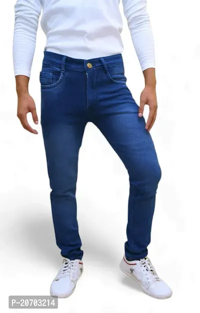 Reliable Navy Blue Denim Mid-Rise Jeans For Men-thumb0