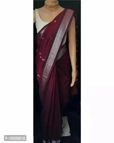 Stylish Maroon Banarasi Silk Saree with Blouse Piece For Women