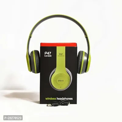 Stylish Green Bluetooth Wireless On-ear And Over-ear Headphones With Microphone