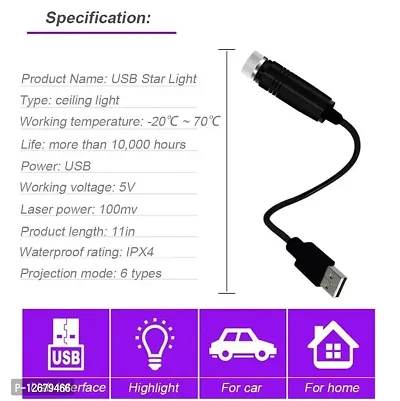 Ambient Star Light, 12V LED Car Atmosphere Lamp, 360 degree Rotation Use for USB Disco Light/Night-thumb4