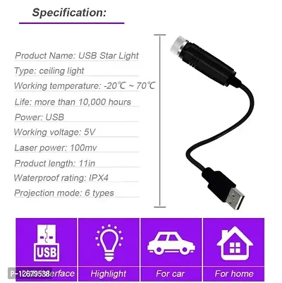 Starry Projector Lights Mini USB LED Night Light for Room Ceiling, Car, Wedding, Celebration and Party Decoration-thumb4