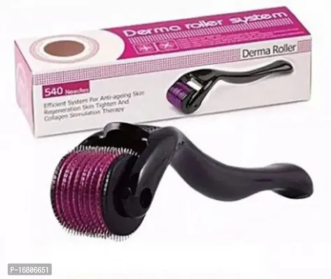 Derma Roller For Men Hair 0.5  Women Skin Treatment For Face 540 Titanium Needle Red  (25 g)-thumb0