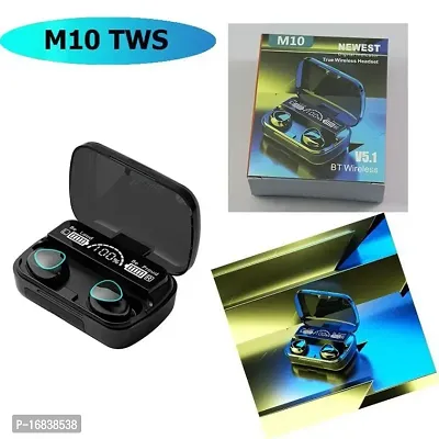 M10 /  TWS Bluetoth Earbuds Wireless Earbud, BT 5.3, HD Mic, 1800 Mah Powerbank, Stereo IPX7 Waterproof Wireless Earphoones (Black, In The Ear)