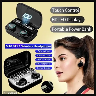 M10 Bluetooth Headset - TWS with 2000mAh Power-Bank Wireless Bluetooth V5.1 Headset Earbuds Bluetooth Headphones  Earphones