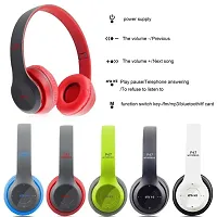 P47 Bluetooth Portable Sports over-ear Headphones with Microphone, Stereo Fm, Memory Card Support (Multicolor)-thumb2