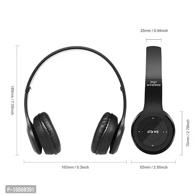 P47 Wireless Bt Headphone With Mic Fm Sd Card Foldable Earphone Bluetooth Headset-thumb4