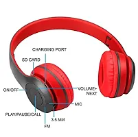 P47 Bluetooth Over Ear Foldable Headset with Microphone Stereo Earphones 3.5mm Audio Support gaming headphones compatible with all smartphones. laptop, PC-thumb3