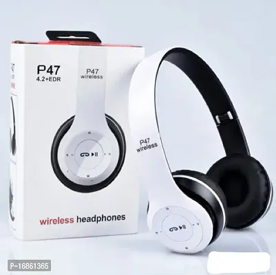 P47 Wireless Bluetooth Noise Cancellation Over-Ear Headphone with Mic with FM and SD Card Slot-thumb0