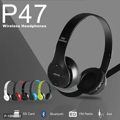 P47 Wireless Bluetooth Over The Ear Headphone with Mic Bluetooth Version 4.0 +EDR.Talking Speaker-thumb0