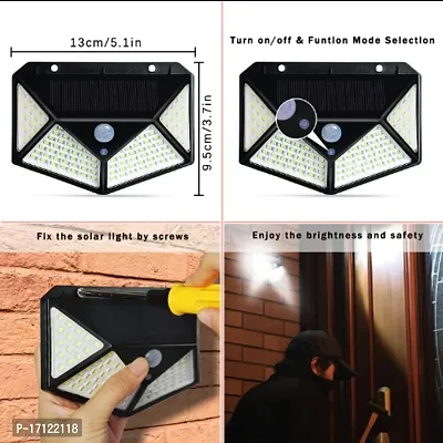 100 LED Bright Outdoor Security Lights with Motion Sensor Solar Powered-thumb2