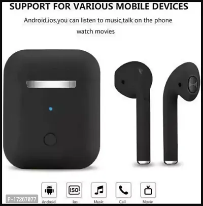 i12 Black Colored Inpods 12 Limited Edition Super Quality Airpods Max For Android And IOS (Black Color)-thumb2