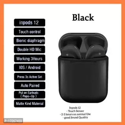 Inpods 12 Black Macaron True wireless stereo v5.0 Compatible with any devices Easy to connect-thumb2