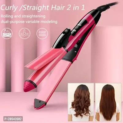 NHC-2009 2 in 1 Hair Straightener and Curler (Pink)/Pink Rod/Hair Straightner-thumb0