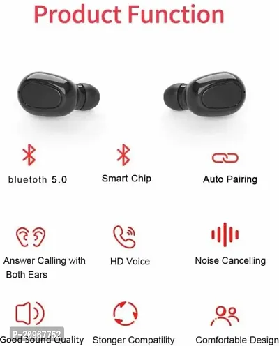 L21 Air-Port Waterproof Stereo Bluetooth Truly Wireless In Ear Earbuds With Mic (Black)-thumb3