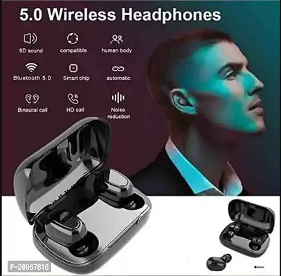 L21 Truly Wireless Earbuds/air-pod/ buds5.0 Bluetooth Headset Bluetooth Headset (Black, True Wireless) (Black, True Wireless)-thumb4