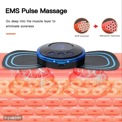 Body Massager 8 Modes 1 Pcs, Portable Mini Massager Cervical Massage Soothing Pain, Body Massager Patch for Whole Body Neck Back Waist Arms Leg-thumb2