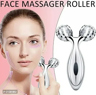 Manual 3D Massager Roller 360 Rotate Face Full Body Shape for Skin Lifting Wrinkle Remover Facial Massage Relaxation Tool, 15.5 x 9.5 x 5 cm, Silver-thumb0