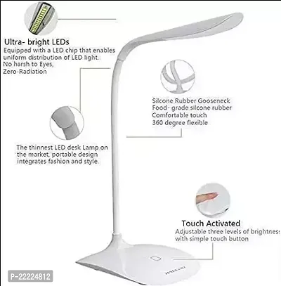 lamp Rechargeable Led Touch On Off Switch Student Study Reading Dimmer Led Table Lamps White Desk Light Lamp-thumb2