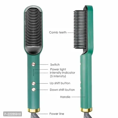 Straightener Machine Brush PTC Heating Electric Straightener with 5 Temperature Control Hair Straightener (Pack of 1)-thumb2