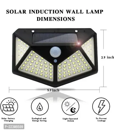 Vont 100 LED Bright Outdoor Security Lights with Motion Sensor Solar Powered Wireless Waterproof Night Spotlight for Outdoor/Garden Wall, Solar Lights for Home (Pack of 1) (Square)-thumb2