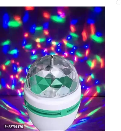 LED Crystal Rotating Bulb Magic Disco LED Rotating Bulb Light Lamp for Party/Home/Diwali Decoration-thumb0