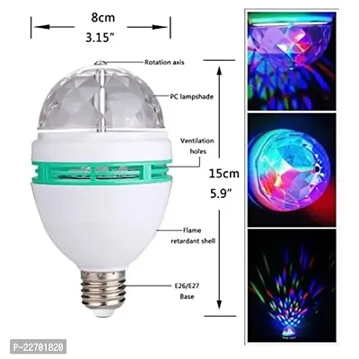 LED Crystal Rotating Bulb Magic Disco LED Rotating Bulb Light Lamp for Party/Home/Diwali Decoration(Random Color)-thumb2