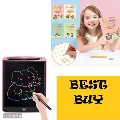 Writing Pad/Tablet/Tab Portable 8.5 inches LCD E-Writer + Magic Book Combo Electronic Paperless Digital LCD Writing Pad Tablet for Kids Multicolor and Easy Learning Magic Book