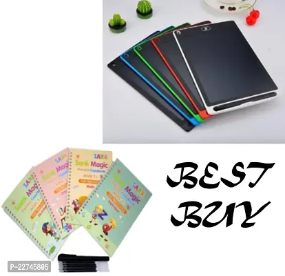 Magic book for kids with pen and LCD Writing Tablet for Kids Study tab combo  (Multicolor)-thumb0