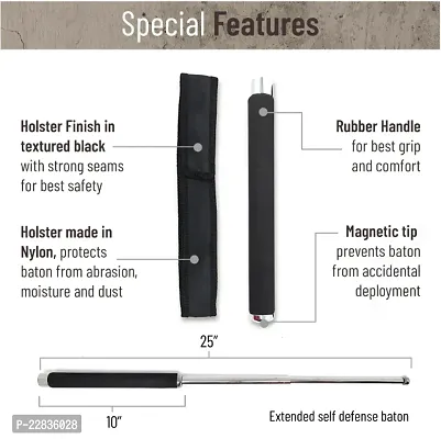 Iron Stick Padded Handle Security Guard self Defence -Extendable Stress Staff for Girls, Boys  Adult Safety stick|| Self Defense Stick Rod Foldable | Self Defense Steel Rod | Foldable Rod | Metal Rod-thumb4
