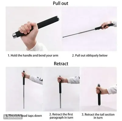 Iron Stick Padded Handle Security Guard self Defence -Extendable Stress Staff for Girls, Boys  Adult Safety stick|| Self Defense Stick Rod Foldable | Self Defense Steel Rod | Foldable Rod | Metal Rod-thumb4