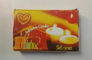 Decor Tealight Mini LED Candles | LED Tealight Candle | Ultra Bright Amber Yellow Light Flameless  Smokeless Candles (Set of 24 pcs) Made in India-thumb1