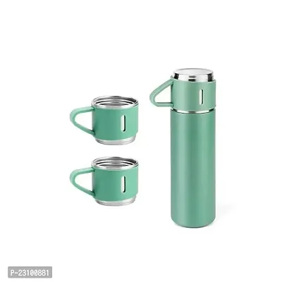 Stainless Steel Vacuum Flask Set with 3 Steel Cups Combo for Coffee Hot Drink and Cold Water Flask Ideal Gifting Travel Friendly Latest Flask Bottle. 500ml-thumb2