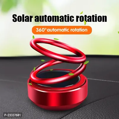 Rotating Car Solar Ring Air Freshener Double Loop Rotary Air Conditioner Dashboard Air Freshener Perfume Air Purifier (Pack of 1)-thumb0