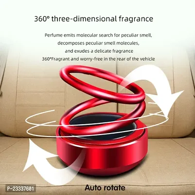 Rotating Car Solar Ring Air Freshener Double Loop Rotary Air Conditioner Dashboard Air Freshener Perfume Air Purifier (Pack of 1)-thumb3