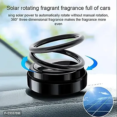 Metal Body Solar Power Car Aroma Rotating Double Ring Air Freshener Diffuser for Home, Office