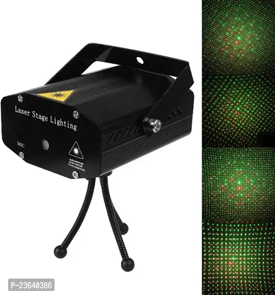 Mini Six Pattern Dotted Laser Light Small Stage RGB Lighting DJ Disco Sound Activated LED Projector for Lighting of Diwali, Party