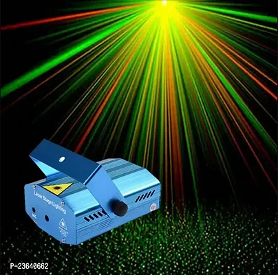 Party Mini Laser Projector Stage Lighting Sound Activated Laser Light for Party and DJ with Mini-Tripod Stand ( Pack of 1)-thumb0