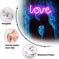 Pink Love Neon Led Light Sign for Love Room Decoration Accessory, Table Decoration, Gifts, Night Light with (USB+Battery)(PINK)-thumb2