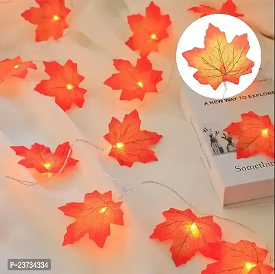 Maple Leaves String Lights, 9ft Summer Party Light String with 14 Maple Leaves Lights, Fun Fairy Garden Maple Light for Beach Home Bedroom Birthday Deacute;cor (3 Meter 14 led Warm White)-thumb0