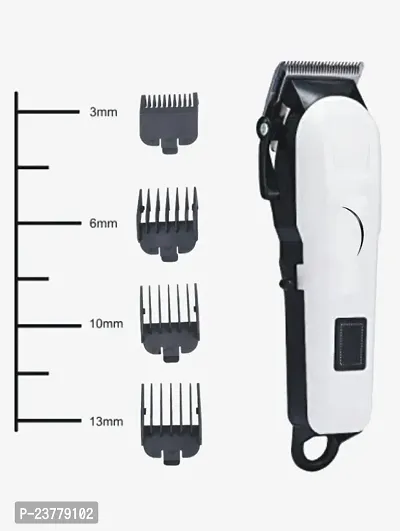 KB-809 Professional Hair Trimmer 100 min Runtime, 10 Length Settings,Rechargeable and Cordless Hair Trimmer for Unisex (White)-thumb3