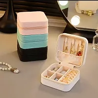 Portable Woman Travelling Mini PU Leather Jewelry Storage Box Multi-function Wardrobe Jewelry Organizer Case for Earrings Chain Rings Vanity Box-thumb1