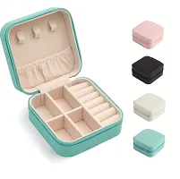 Jewellery Organiser PU Leather Zipper Portable Storage Box Jewelry Box Vanity Box-thumb2