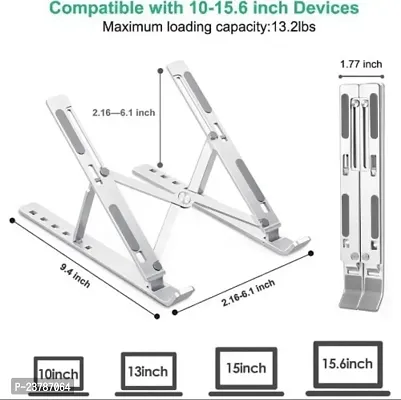 Aluminum Alloy Adjustable, Portable, Foldable, Ergonomic, 4 IN 1 Laptop stand + Book stand + Tab stand + Mobile stand-thumb2