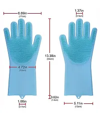 silicone Hand Gloves for dish washing kitchen Bathroom Car cleaning Great for Washing Dish, Car, Bathroom-thumb3