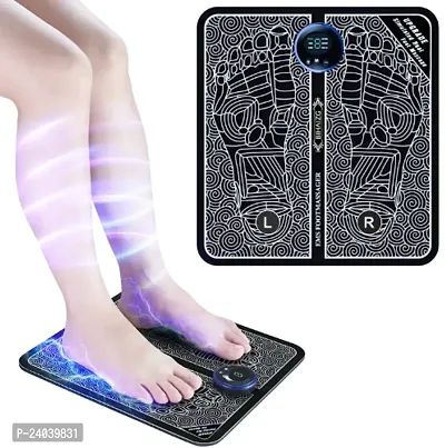 Foot Massager  body massager Pain Relief,Elecrtic EMS Massage Mat -8 Mode/16 Vibration Automatic Wireless Folding Massager for Foot,Legs-thumb0